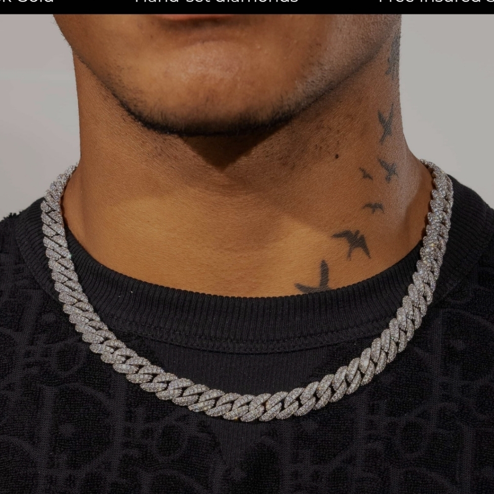 Cuban Link Moissanite 20" Chain 8mm, 79 Grams 925 Silver, 13.21 Ctw Moissanite